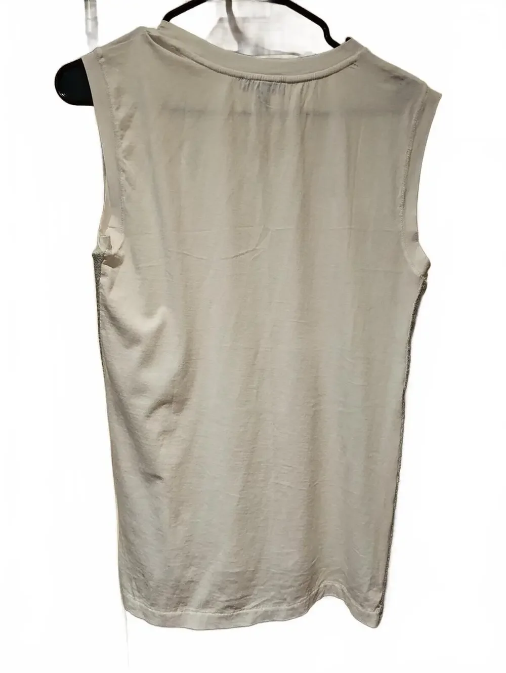 J Crew Tank Top Women’s Sz XS White Silver Metallic Side Stripe Knit